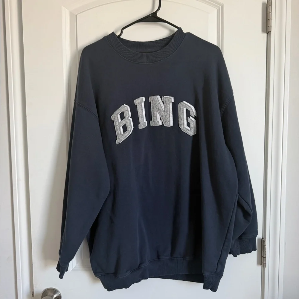 BING Navy Crewneck Sweater - Classic Pullover - Picture 3 of 3